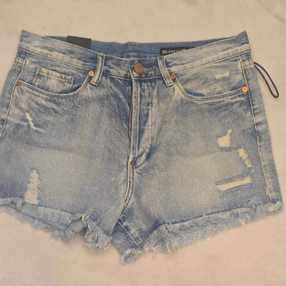 NWT Blank NYC Distressed High Rise Jean Shorts Size 30